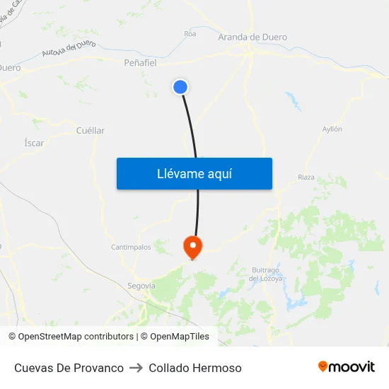 Cuevas De Provanco to Collado Hermoso map