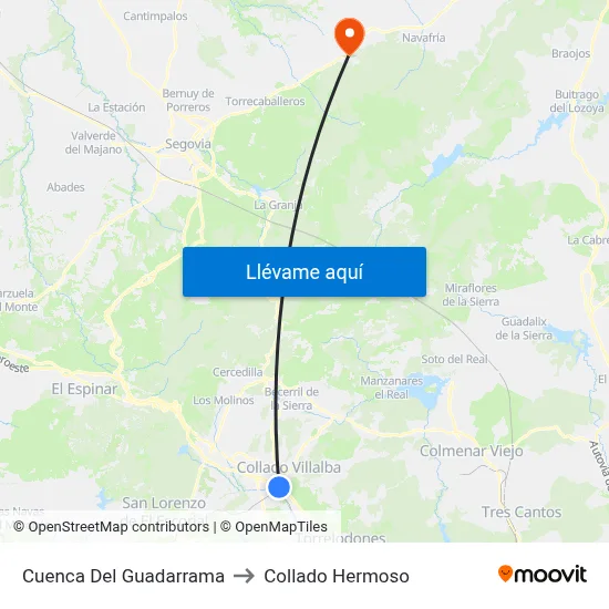 Cuenca Del Guadarrama to Collado Hermoso map