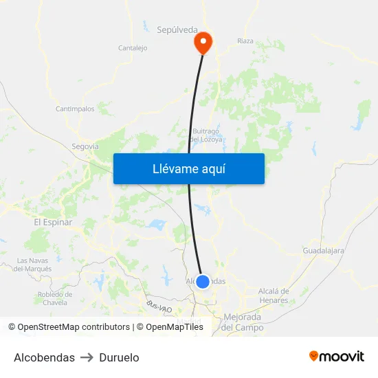 Alcobendas to Duruelo map