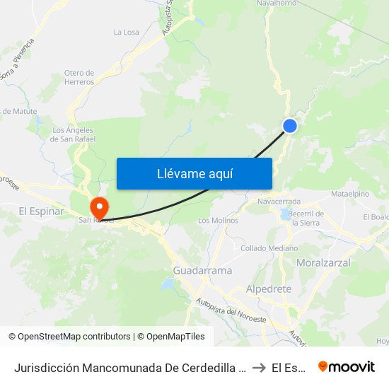 Jurisdicción Mancomunada De Cerdedilla Y Navacerrada to El Espinar map
