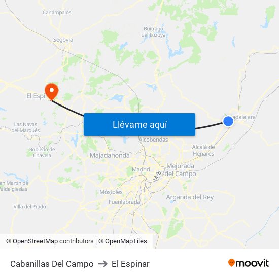 Cabanillas Del Campo to El Espinar map