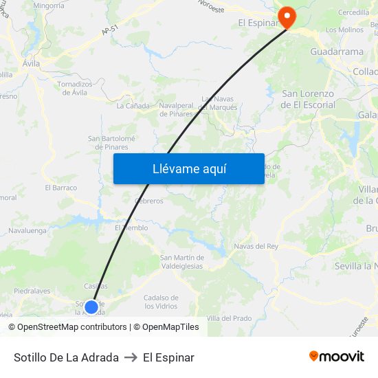 Sotillo De La Adrada to El Espinar map