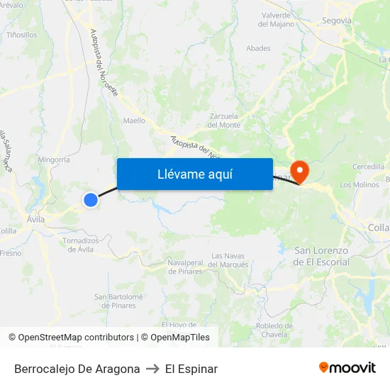 Berrocalejo De Aragona to El Espinar map