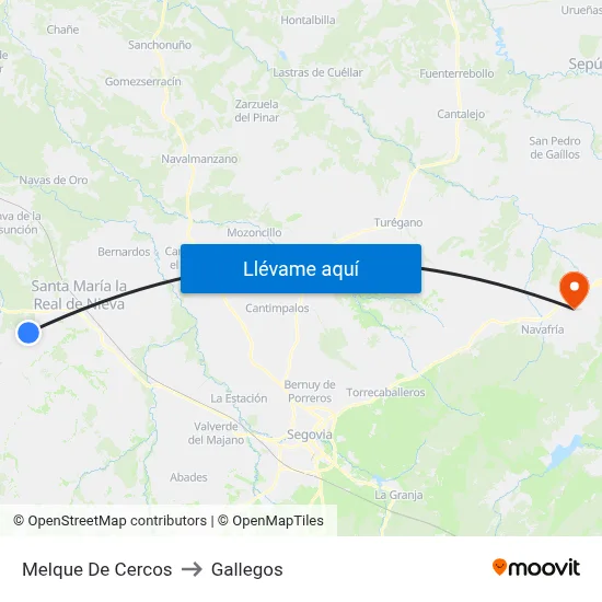 Melque De Cercos to Gallegos map
