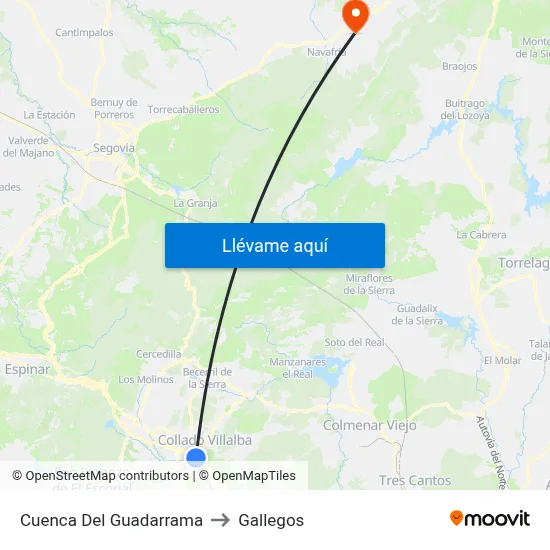 Cuenca Del Guadarrama to Gallegos map