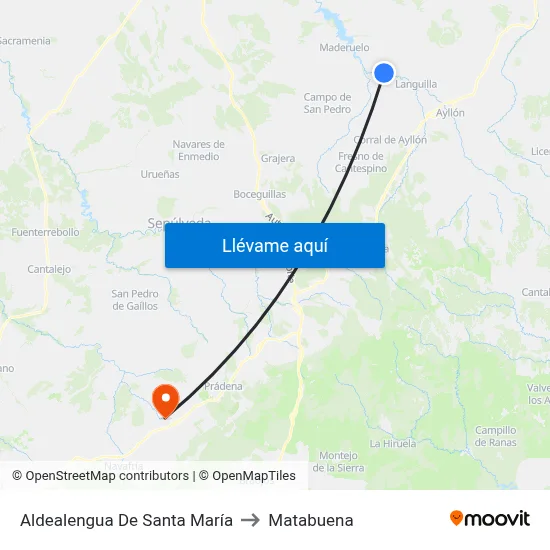Aldealengua De Santa María to Matabuena map
