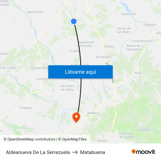 Aldeanueva De La Serrezuela to Matabuena map