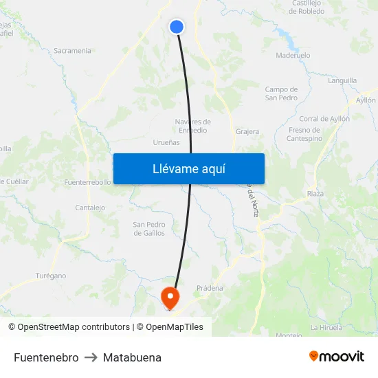 Fuentenebro to Matabuena map
