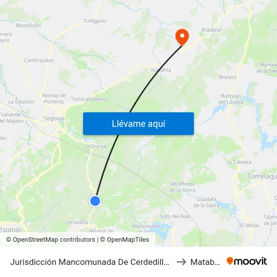 Jurisdicción Mancomunada De Cerdedilla Y Navacerrada to Matabuena map