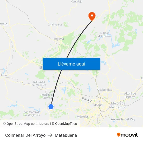 Colmenar Del Arroyo to Matabuena map