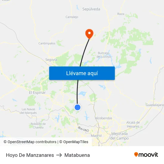 Hoyo De Manzanares to Matabuena map