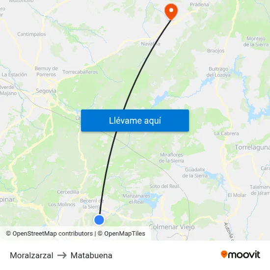 Moralzarzal to Matabuena map