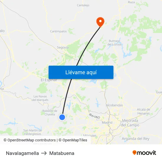Navalagamella to Matabuena map