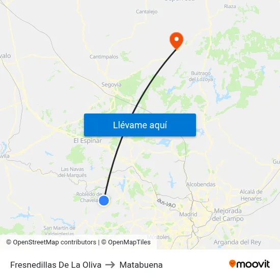 Fresnedillas De La Oliva to Matabuena map