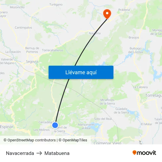 Navacerrada to Matabuena map