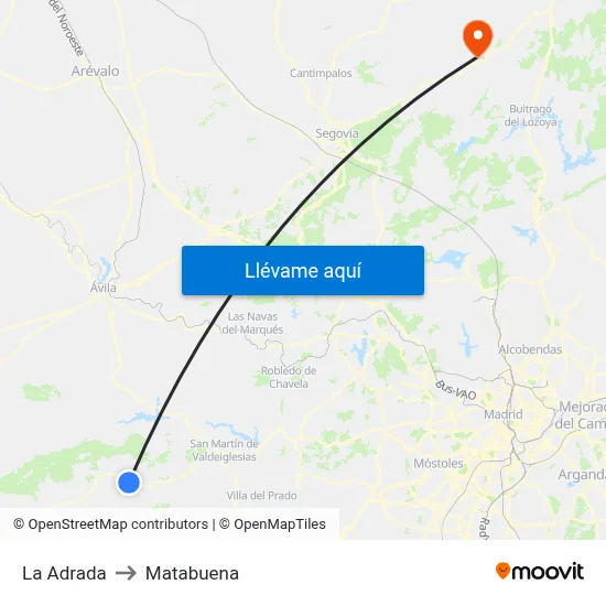 La Adrada to Matabuena map