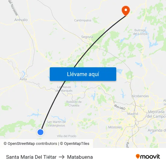 Santa María Del Tiétar to Matabuena map