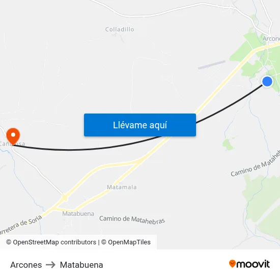 Arcones to Matabuena map