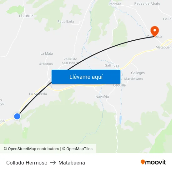 Collado Hermoso to Matabuena map