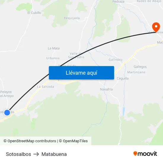 Sotosalbos to Matabuena map