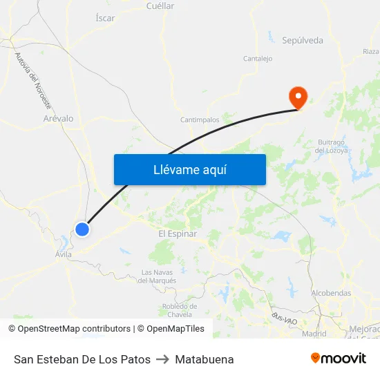 San Esteban De Los Patos to Matabuena map