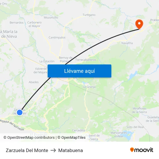 Zarzuela Del Monte to Matabuena map