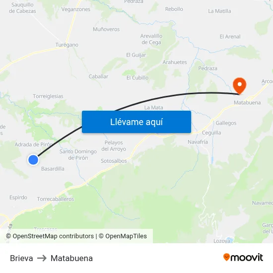 Brieva to Matabuena map