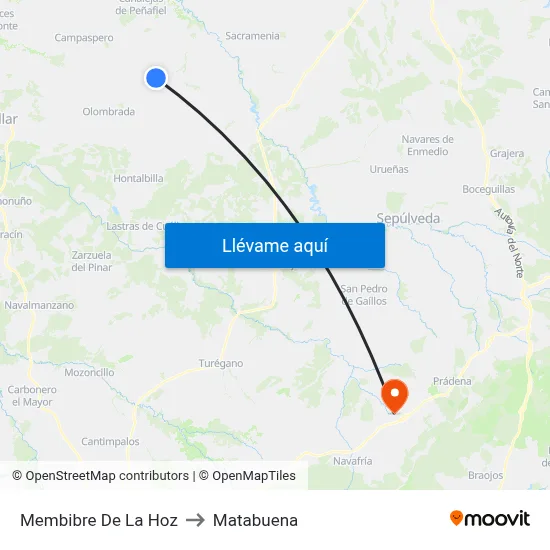 Membibre De La Hoz to Matabuena map