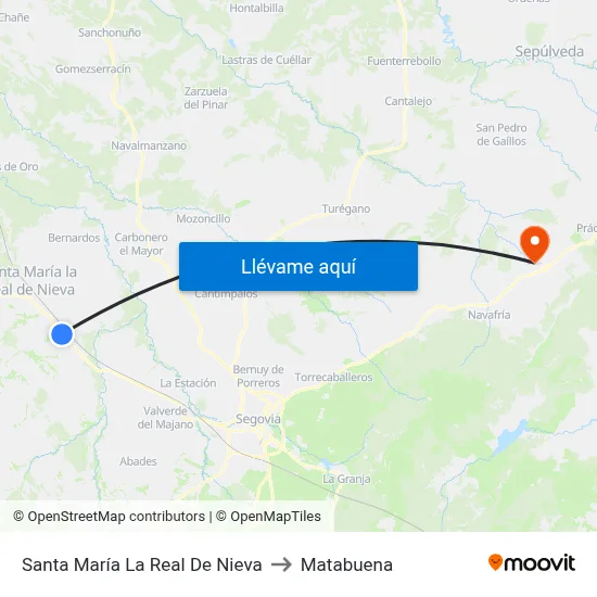 Santa María La Real De Nieva to Matabuena map
