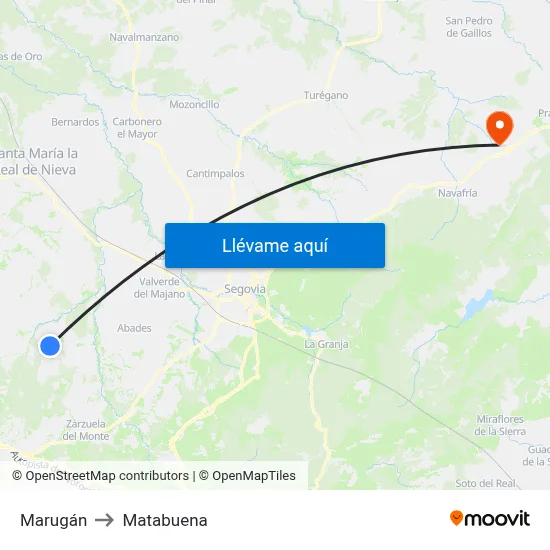 Marugán to Matabuena map