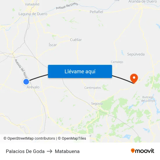 Palacios De Goda to Matabuena map