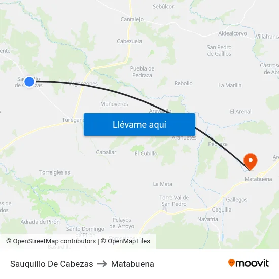 Sauquillo De Cabezas to Matabuena map