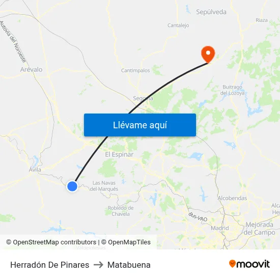 Herradón De Pinares to Matabuena map