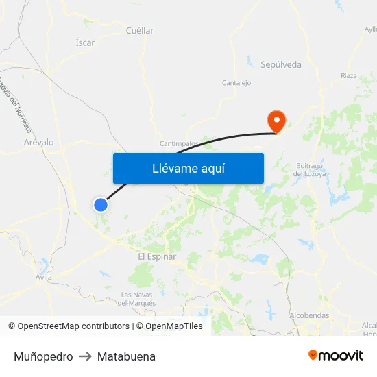 Muñopedro to Matabuena map