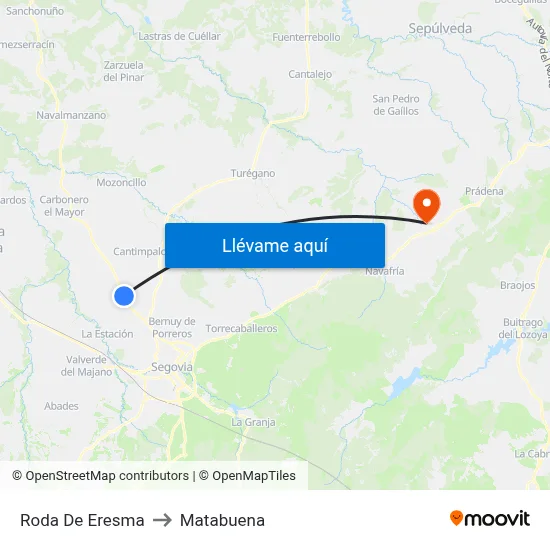 Roda De Eresma to Matabuena map