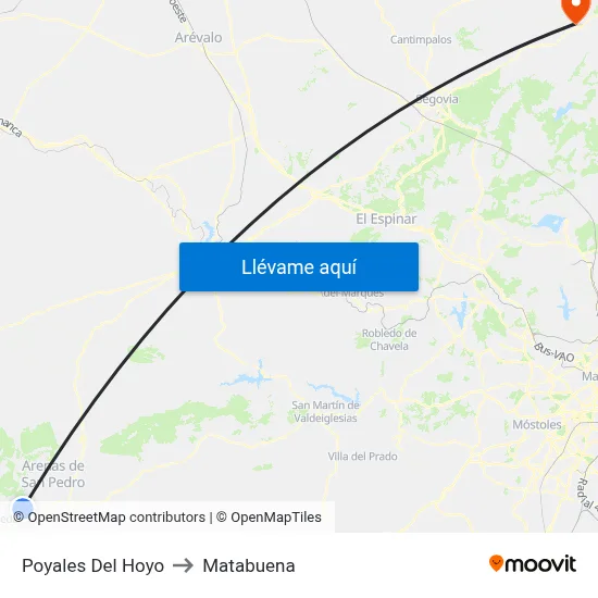 Poyales Del Hoyo to Matabuena map