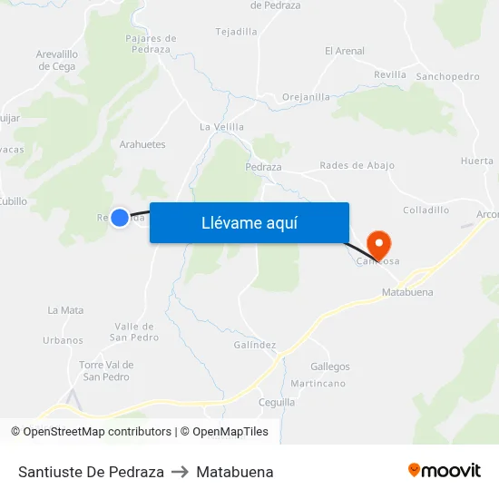 Santiuste De Pedraza to Matabuena map