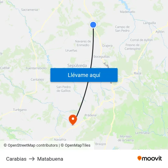 Carabias to Matabuena map