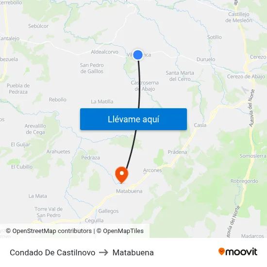 Condado De Castilnovo to Matabuena map
