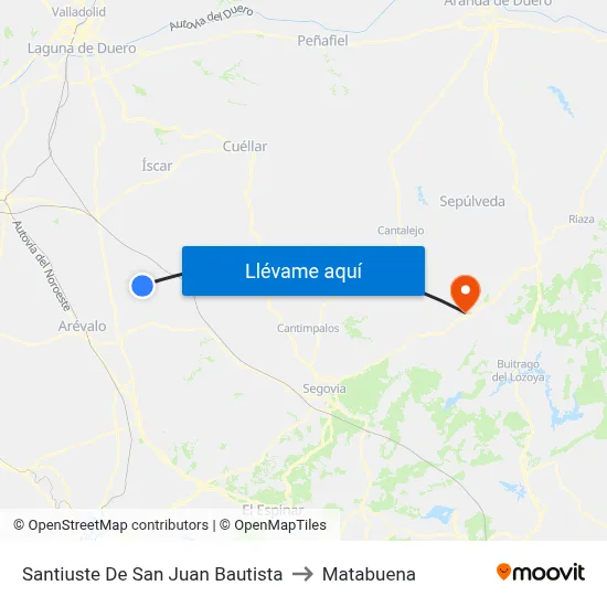 Santiuste De San Juan Bautista to Matabuena map