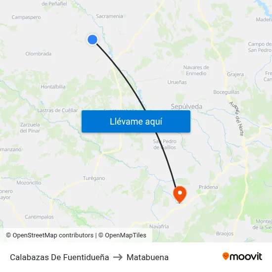Calabazas De Fuentidueña to Matabuena map