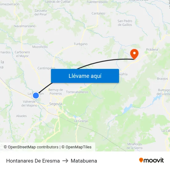 Hontanares De Eresma to Matabuena map