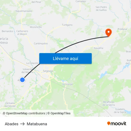 Abades to Matabuena map