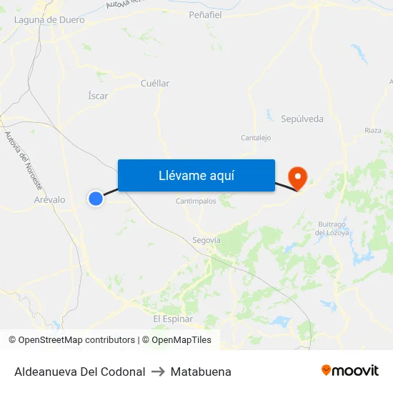 Aldeanueva Del Codonal to Matabuena map