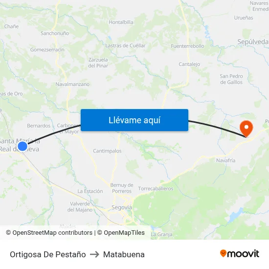 Ortigosa De Pestaño to Matabuena map