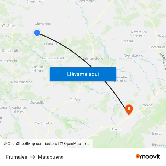 Frumales to Matabuena map