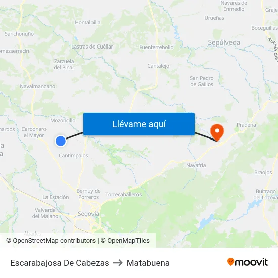 Escarabajosa De Cabezas to Matabuena map