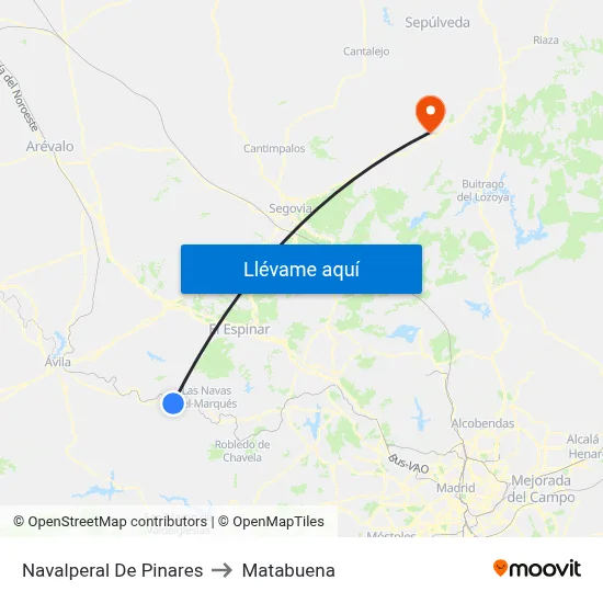 Navalperal De Pinares to Matabuena map