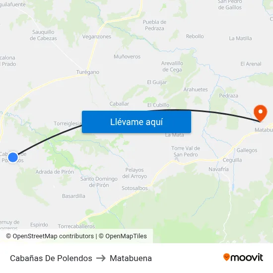 Cabañas De Polendos to Matabuena map