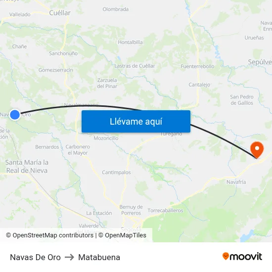 Navas De Oro to Matabuena map